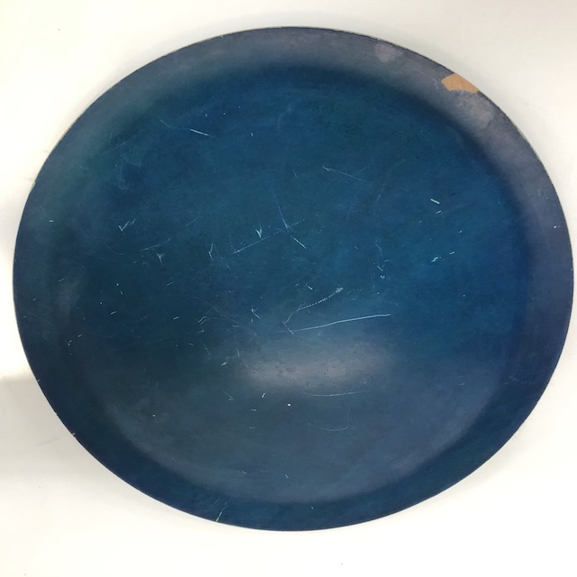TRAY, Blue Wooden - Large Round 